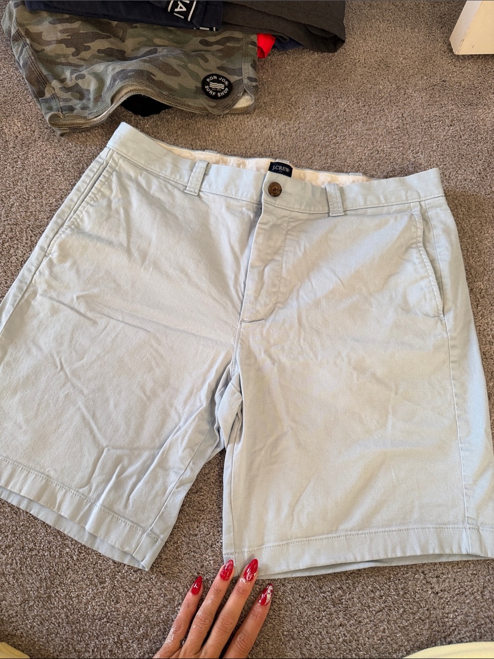 J. Crew Men’s Pale Blue Flat Front Chino Shorts